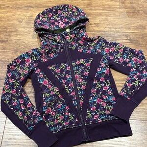 Ivivva by Lululemon Floral Kids Hoodie - Purple and Pink